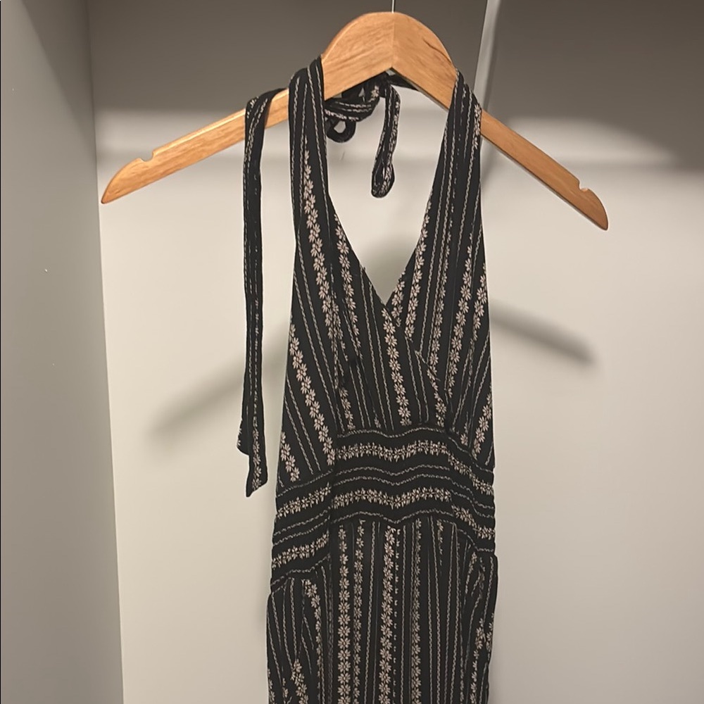 American Eagle Outfitters Black and White Halter Jump Suit